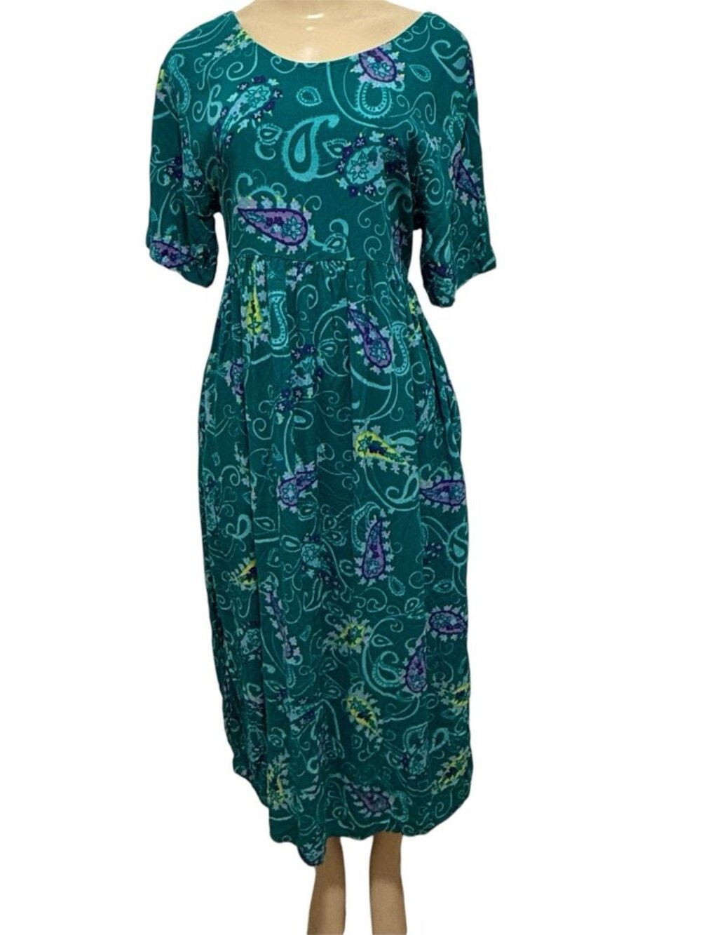 Diane Von Furstenberg Vintage Womans Sz Small Medium Turquoise Blue Purple Dress
